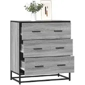 vidaXL Dressoir 68x35x76 cm bewerkt hout en metaal grijs sonoma
