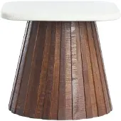 Light & Living Bijzettafel 45x45x40 cm OKATO crème+hout bruin