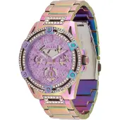 GUESS Analoog horloge 'Queen' lila / pink / zilver / transparant