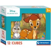 Clementoni - 12 Blokken Puzzel - Disney Classic - 6 afbeeldingen - Vanaf 3 jaar