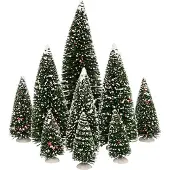 Intratuin Kerstdorpminiatuur Kerstbomen Met Sneeuw 9 Stuks