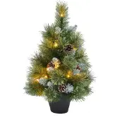 Intratuin Kunstkerstboom Met 25 Lampjes Warm Wit D 34 H 60 Cm