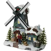Intratuin Kersthuisje Molen Met Molenaar 24,5 X 15 X 25 Cm