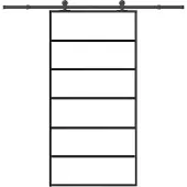 vidaXL Schuifdeur met beslagset 102x205 cm aluminium en ESG-glas