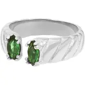 Ixxxi Fame Ring Adore Emerald | Zilver