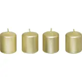 Atmosphera Set van 4 satijnen kaarsen, 4 x 4,5 cm