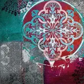 Safaary Aziatische Schilderij Mandala Rood Turquoise