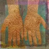 Safaary Oosters schilderij Mehndi hands Anda Groen