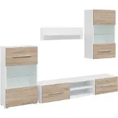 vidaXL 5-delige Tv-meubels met LED bewerkt hout sonoma eiken