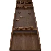 Longfield Games Longfield wedstrijd sjoelbak hoogwaardig walnoot hout 200 cm 30 walnoot houten sjoelschijven