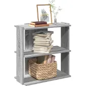 vidaXL Boekenkast 3-laags 60x30x60 cm bewerkt hout grijs sonoma eiken