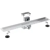 FortiFura Galeria Douchegoot - 110cm - zonder rooster - vloerflens - Geborsteld RVS PVD (RVS) YZ-A110-Basic-drain