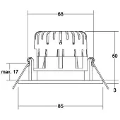 Brumberg Downlight BB20, alu / grijs / zink, Badkamer, Aluminium, downlight