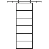 vidaXL Schuifdeur met beslag 76x205 cm ESG-glas en aluminium