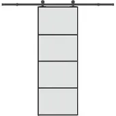vidaXL Schuifdeur met beslag 76x205 cm ESG-glas en aluminium