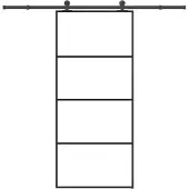 vidaXL Schuifdeur met beslag 90x205 cm ESG-glas en aluminium