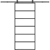vidaXL Schuifdeur met beslag 90x205 cm ESG-glas en aluminium