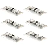 QAZQA Set van 6 inbouwspots wit GU10 70mm 2-lichts trimless - Oneon