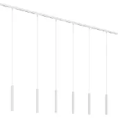 QAZQA Modern railsysteem met 6 witte pendellampen 1-fase - Slimline Keno