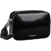 Coccinelle Leren Schoudertas Tebe Shiny Calf Mini Crossover Bag Noir Zwart