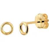 Trendjuwelier huiscollectie TFT Oorknoppen Rondje Geelgoud Glanzend