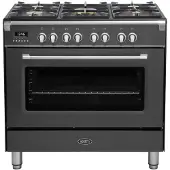 Boretti CFBG901AN3 fornuis 5-pits gas fornuizen - kleur antraciet zuinig energieklasse A - 90 cm breed gasfornuis | .