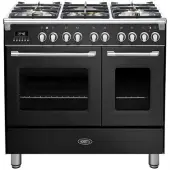 Boretti CFBG902ZW3 fornuis 5-pits gas fornuizen - kleur zwart zuinig beide ovens A - 90 cm breed gasfornuis | .