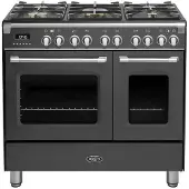 Boretti CFBG902AN3 fornuis 5-pits gas fornuizen - kleur antraciet zuinig beide ovens B - 90 cm breed gasfornuis | .