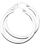 The Jewelry Collection Zilveren Oorringen vierkante buis 1008029