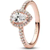 Pandora Ring Peervorm Steen Rosé 182835C01-54