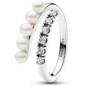 Pandora Behandelde gecultiveerde zoetwaterparels & Pavé Open Ring 193145C01-56