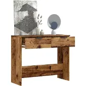 vidaXL Wandtafel 90x36x75 cm bewerkt hout oud houtkleurig