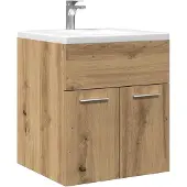 vidaXL Wastafelkast 41x38,5x46 cm bewerkt hout artisanaal eikenkleur