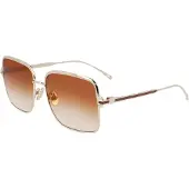 Ferragamo Zonnebril - - SF317S - Metaal - Goud - Bruine gradient glazen