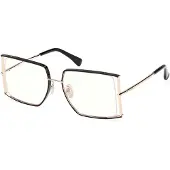 Max mara MM5156-B 56/17/135 Glazen voor zicht Shiny black Voorzijde metalen cirkel galvan VROUW MM5156-B