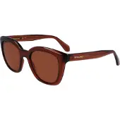 Ferragamo Bruine Geïntegreerde Zonnebril