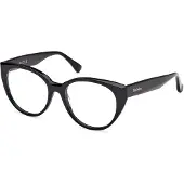 Max mara MM5161 53/17/140 Glazen voor Dames Shiny zwart Acetaat Voorkant MM5161
