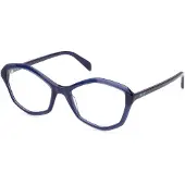 Emilio Pucci Bril - - Pucci EP5238 - Glanzend blauw - Voorzijde acetaat - 54/18/140