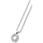 Orphelia Zilver Alphabet hanger met ketting 42 cm Zirconium