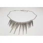 Fashion Jewelry Halsketting met stalen ijspegels zilverkleur