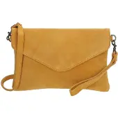 Charm Suède Envelop Clutch / Avondtasje Oker Geel