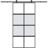 vidaXL Schuifdeur met beslag 102,5x205 cm gehard glas en aluminium