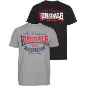 Lonsdale Shirt 'Gearach' blauw / grijs gemêleerd / rood / zwart