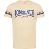 Lonsdale Shirt 'Creich' sand / enziaan / rood