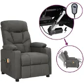 vidaXL Massagestoel elektrisch stof donkergrijs