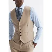 Reiss Wish Plain Waistcoat Oatmeal — Classic Fit Maat: 38 | Gilets Outlet | Heren | Beige