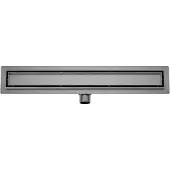 Wiesbaden Douchegoot met flens en tegelrooster 80 x 7 cm gunmetal