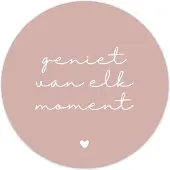 Label2X Muurcirkel geniet van elk moment roze