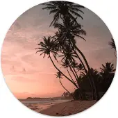 Label2X Muurcirkel palm sunset