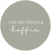 Label2X Muurcirkel eerst een kopje koffie groen